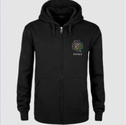 Sweat-shirt zippé à capuche unisexe ROMAN ROSES